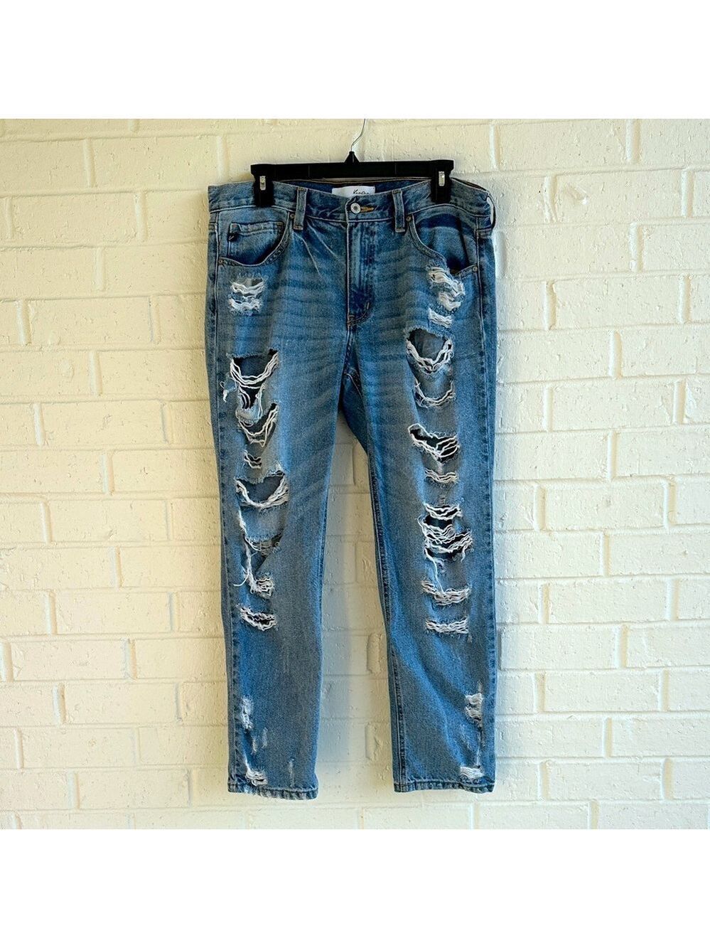 KanCan Light Blue Estilo Jeans Distressed Size 13/30 but inseam measures 28” - Picture 2 of 16